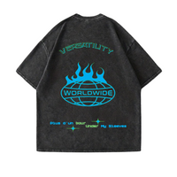Washed Black tee  (Worlwide - Blue / Green)