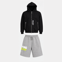 Black Heavyweight Hoodie + Grey Shorts