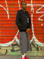 Black Heavyweight Hoodie + Grey Scuba Shorts